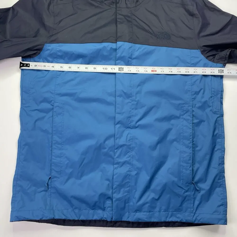 North Face Venture 2 Jacket Mens Large With Hood Blue Colorblock Two Tone